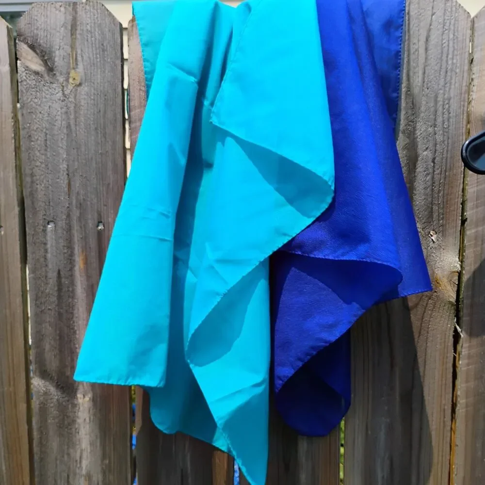 ​Vtg Scarf Lot Of 2 Morsly Paris Accessories Blue Sheer Square Scarves Japan 26
